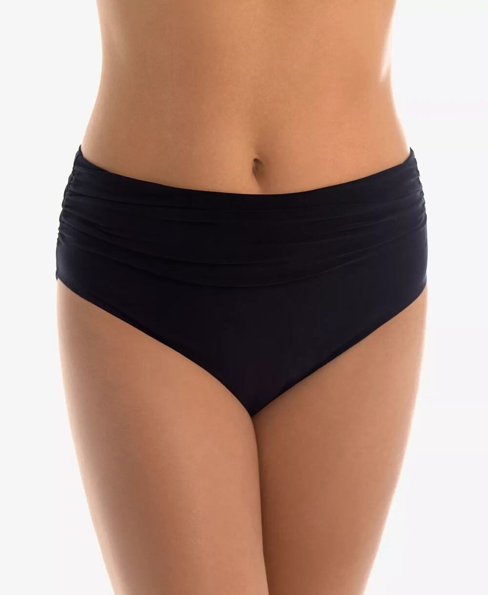 Magicsuit Shirred Bikini Bottoms Black Size 16 0007